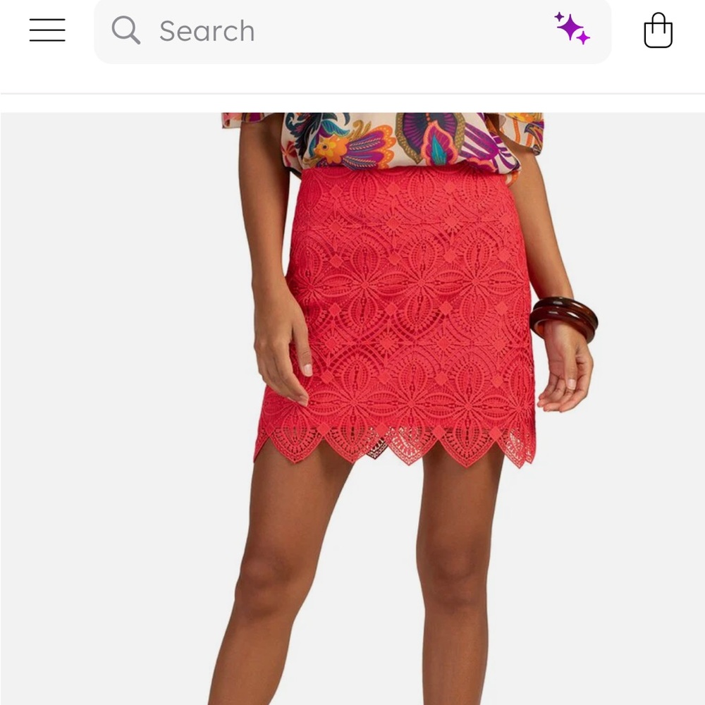 NWT Trina Turk Sz 0 Rico Lace Mini Skirt Moroccan Sunset